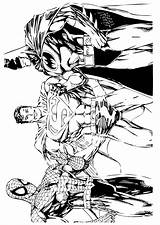Superhero Coloring Fun  Batman Spiderman And Superman sketch template
