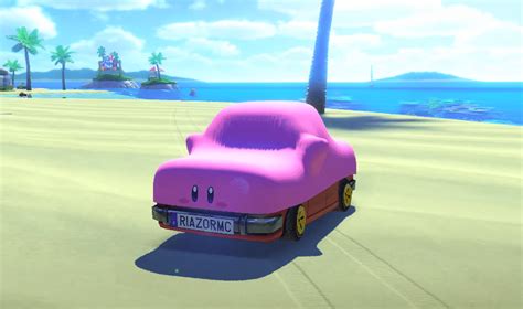 Car Kirby has been modded into Mario Kart 8 Deluxe