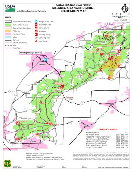 Talladega National Forest Recreation Map map by US Forest Service R8 | Avenza Maps