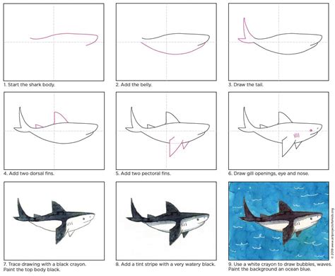 How to Draw a Shark · Art Projects for Kids