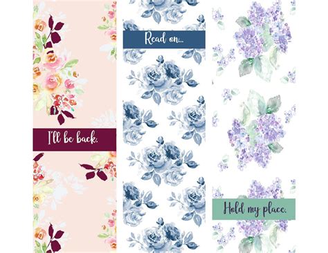 Floral Printable Bookmark Instant Download Bookmarks | Etsy | Floral ...