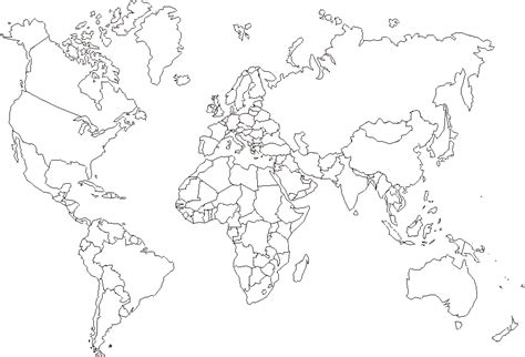 Free Printable World Maps - Outline World Map