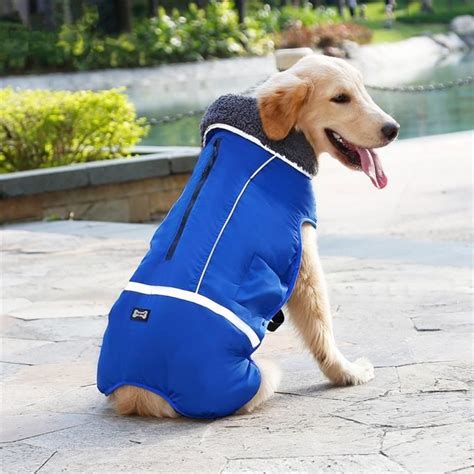 [XXL Bleu] Vêtement chien avec harnais, manteau pour chien chaud hiver, Veste pour chien ...