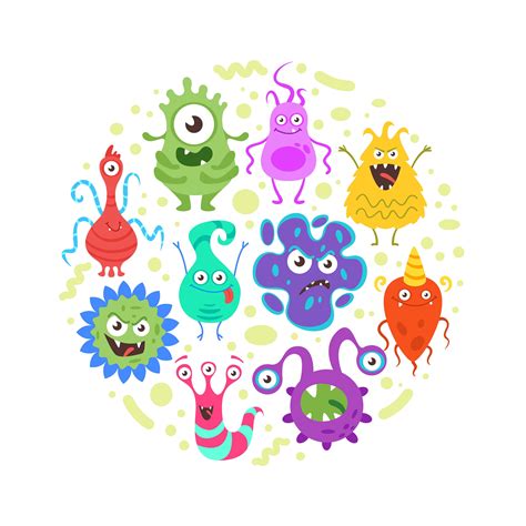 Bacteria Monsters Bacteria Cartoon Cute Monsters Drawings Biology Art ...