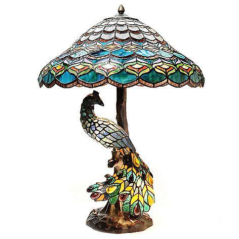 Tiffany-Style 26.5" Peacock's Hallow Double Lit Stained Glass Table Lamp on sale at shophq.com ...