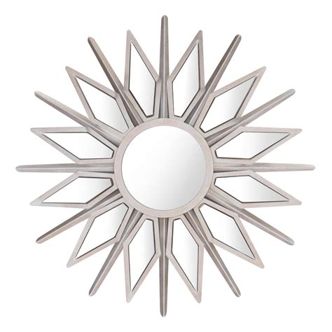 Silver Starburst Mirror | Mirror, Round wall mirror