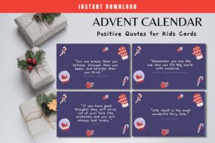 Advent Calendar Positive Quotes Cards Graphic by The Mindful Family · Creative Fabrica