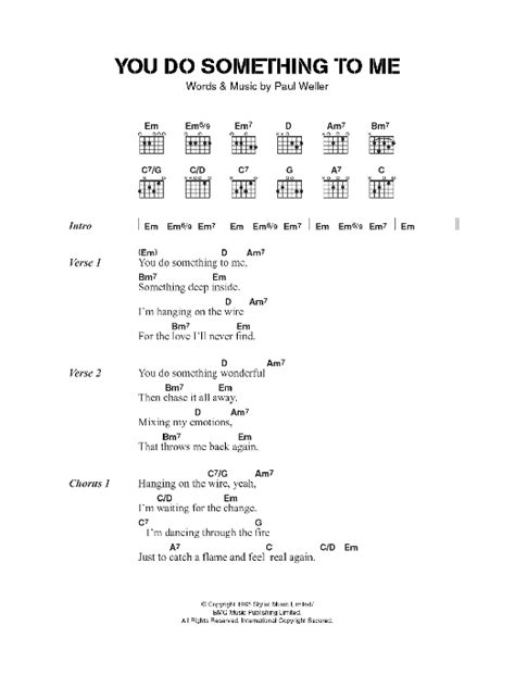 You Do Something To Me by Paul Weller - Guitar Chords/Lyrics - Guitar Instructor