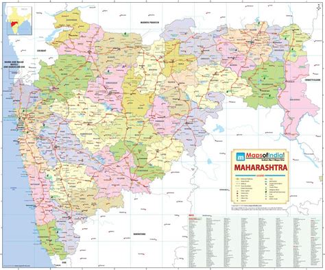 Maharashtra District Map, Maharashtra Political Map, 42% OFF