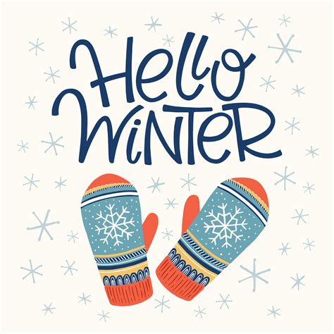 Hello winter card 688605 Vector Art at Vecteezy