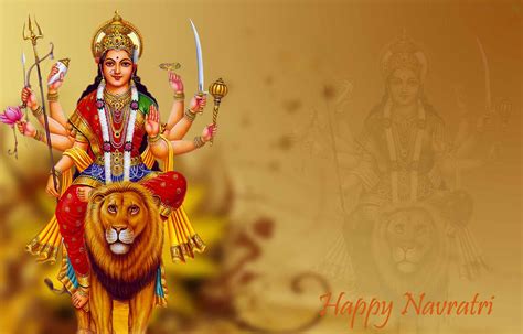 Happy Navratri Goddess Durga Hd Wallpaper - Durga Maa Wallpaper 2010 ...