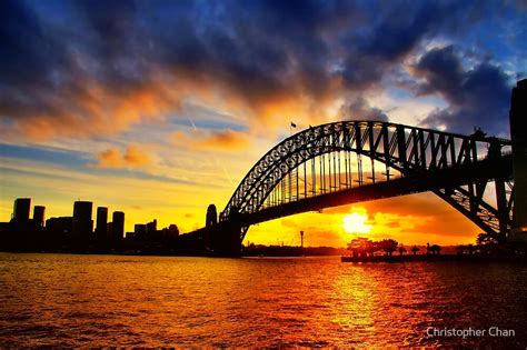 "Sydney Harbour Bridge Sunset" by Christopher Chan | Redbubble