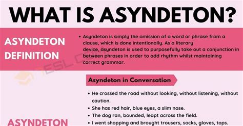 Asyndeton Definition with Useful Examples in Conversation and Literature • 7ESL | Words, Up the ...