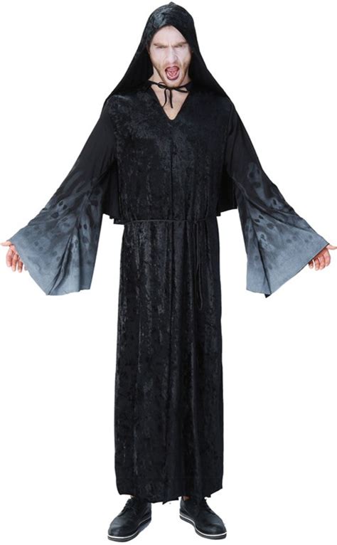 Halloween Cosplay Black Skeleton Wizard Costume