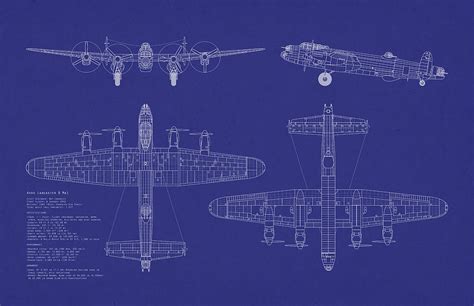 Avro Lancaster Bomber Blueprint Digital Art by Michael Tompsett - Fine Art America