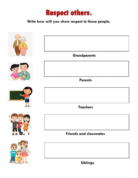 Printable Respect Interactive Worksheet for Elementary Students by ...