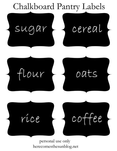 Chalkboard Pantry Labels {Free Printable} | Here Comes The Sun