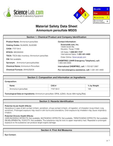 (PDF) MSDS for Ammonium persulfate - DOKUMEN.TIPS