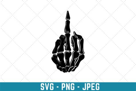 Skeleton Middle Finger Svg Free