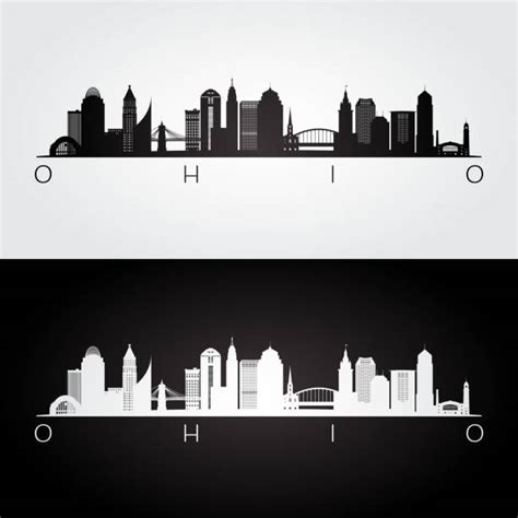 30+ Cincinnati Skyline Silhouette Stock Illustrations, Royalty-Free ...