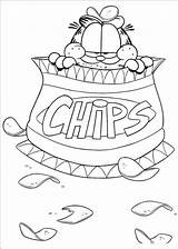 Garfield Coloring Lasagna Pages Comic Strip Printable Color Drawing  sketch template