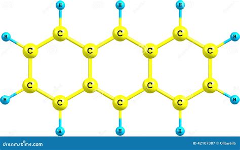 Anthracene Molecular Structure On White Background Stock Illustration - Image: 42107387