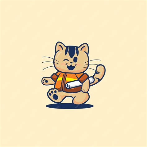 Premium Vector | Cute cat at work cartoon vector