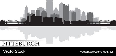 Pittsburgh city skyline silhouette background Vector Image