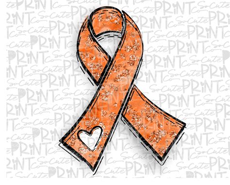 Awareness Orange ribbon clipart cancer awareness png file | Etsy