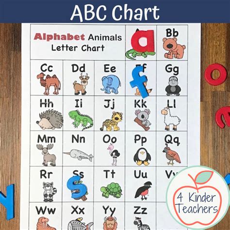 Printable ABC Chart With Pictures Alphabet Chart Printable,, 59% OFF