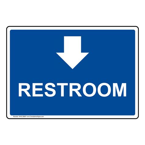 Restroom [Down Arrow] Sign With Symbol NHE-29487