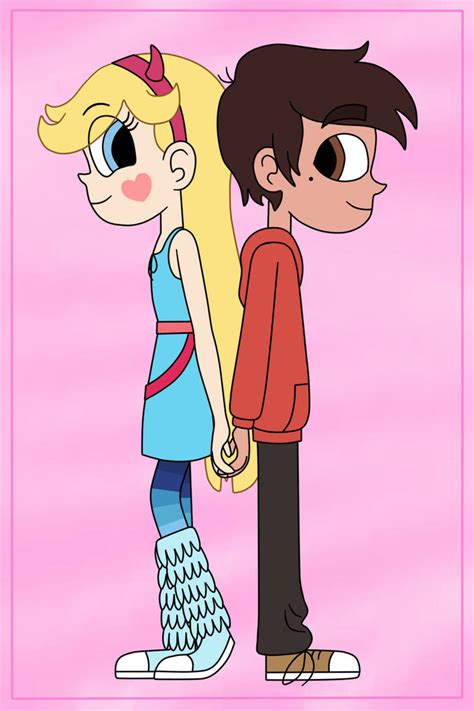 Starco standing back to back and holding hands by Deaf-Machbot on DeviantArt