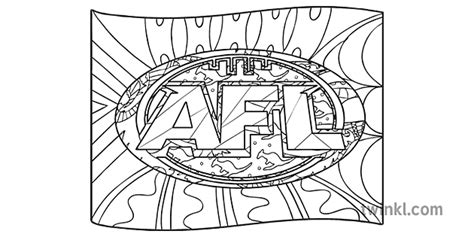 afl logo flag footy colors day mindfulness coloring pages ks1 black and ...