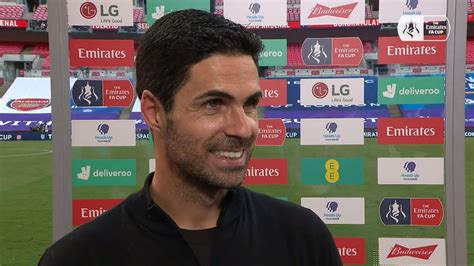 Mikel Arteta's Post-Match Interview After Winning the Emirates FA Cup ...