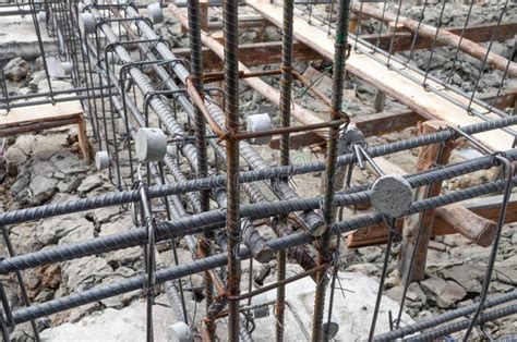 Reinforced Concrete Beams for Building Construction Stock Photo - Image ...