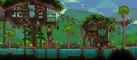 I added a second house to my new jungle village - Terraria | Jungle house, Terraria house design ...