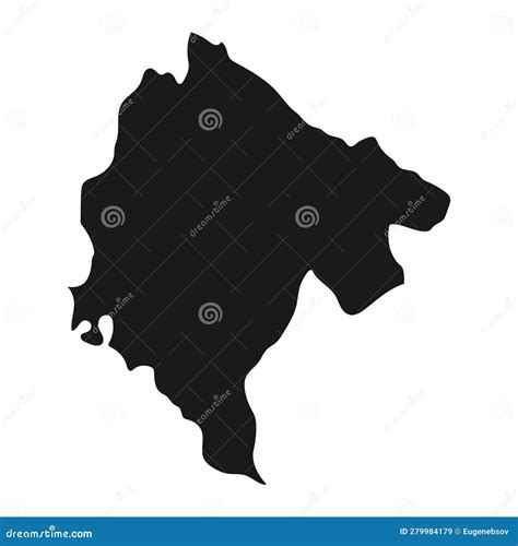 Highly Detailed Montenegro Map with Borders Isolated on Background Stock Vector - Illustration ...