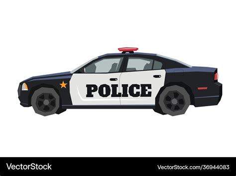 Nursery police car drawing patrol automobile Vector Image