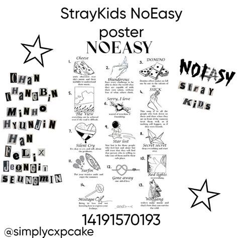 StrayKids NoEasy Bloxburg poster | Roblox codes, Bloxburg decal codes, School decal