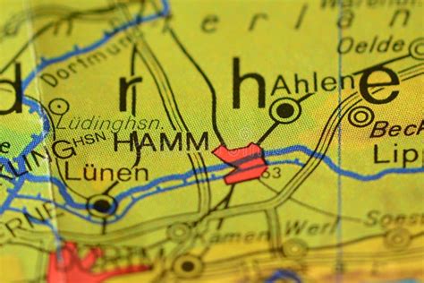 The word HAMM on the map stock photo. Image of graphic - 106403916