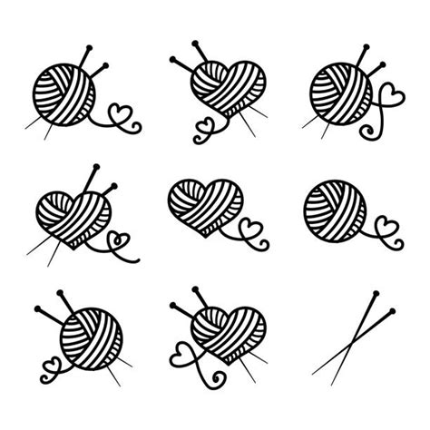 Yarn Heart Illustrations, Royalty-Free Vector Graphics & Clip Art - iStock