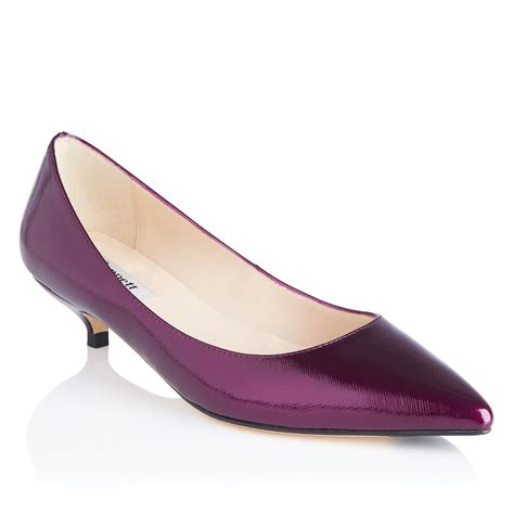 L.k.bennett Kitty Patent Leather Mini Kitten Heel Shoes in Purple (Violet) | Lyst