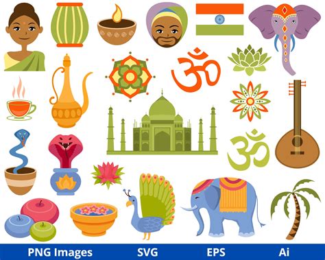 India Clipart, Indian Clipart, India Props, Travel clipart, Country ...