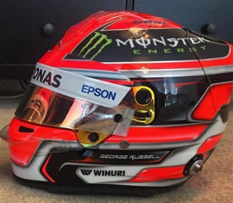 Helmet design of test driver George Russell (Mercedes) from 2017 : r ...