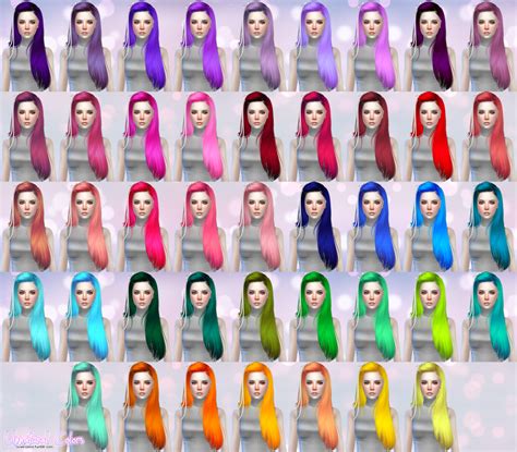 My Sims 4 Blog: Butterflysims 099 Hair Retexture in 60 Colors by AveiraSims