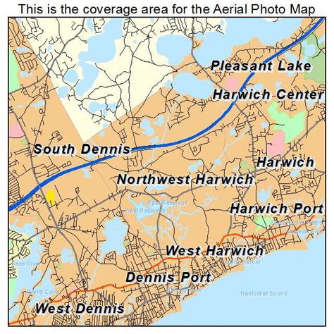 Aerial Photography Map of Northwest Harwich, MA Massachusetts