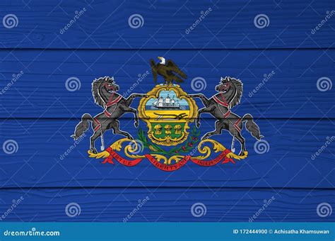 Map Of Pennsylvania With Flag Cartoon Vector | CartoonDealer.com #4232581