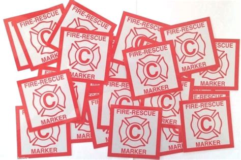 FIRE RESCUE WINDOW MARKERS - 25 KID FINDER DECALS - TOT FINDER - 25 ...