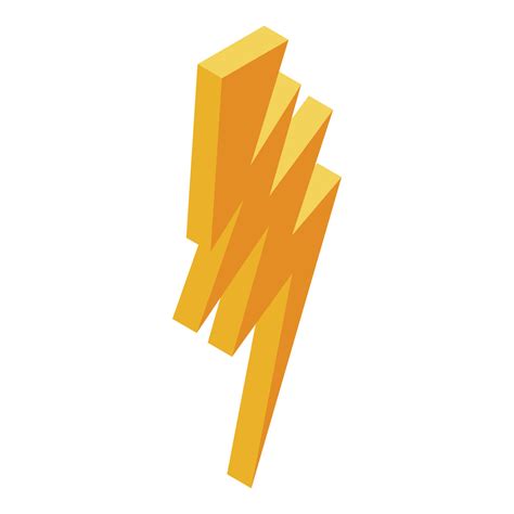 Yellow electric bolt icon, isometric style 15845237 Vector Art at Vecteezy