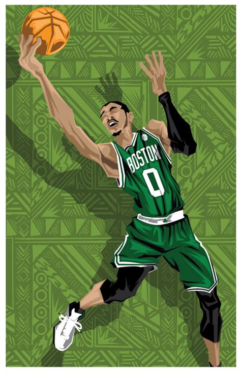 Jayson Tatum Boston Celtics Poster Print 13x19 Basketball Original Art ...